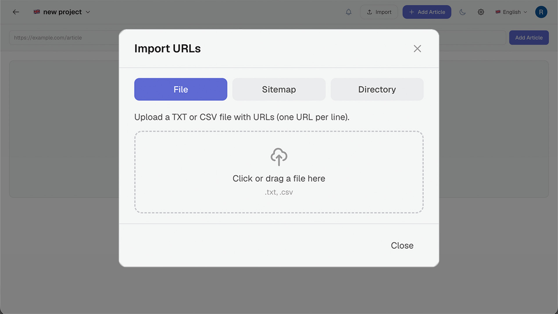 CiteRanger Import Interface